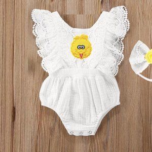 Big Bird Outfit Romper Clothes Jumpsuit Sesame Street Birthday Dress